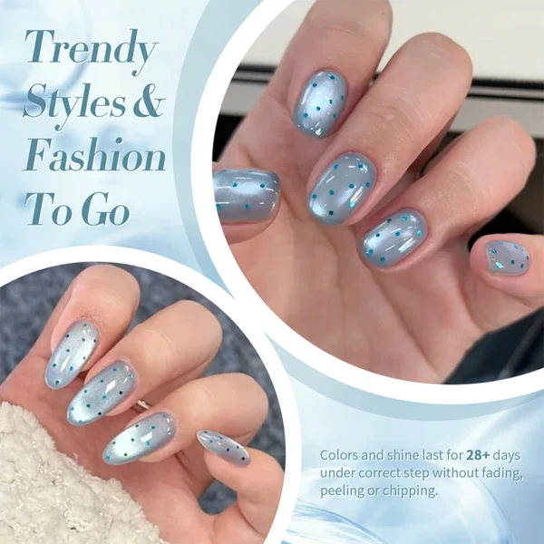 BORN PRETTY 10ml Crescents Bay Colored Cat Magnetic Gel Blue Glitter Shine Soak Off UV Gel Nail Art Varnish Nail Supplies - Image 4