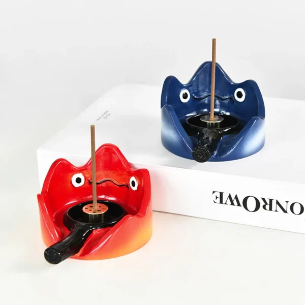 Anime Peripheral Howl's Mobile Castle Cartoon Cute Calcifer Inserting Incense Intocandlestick Holder Desktop Decoration - Image 7