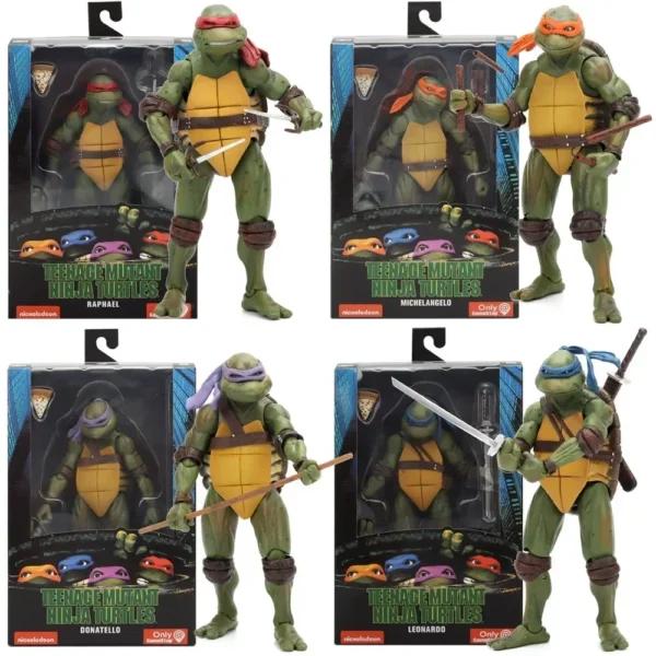 Ninja Turtle Anime Action Figure Neca 1990 Film Version Edição limitada, Estátua de PVC Presentes de Aniversário do Menino - Image 7