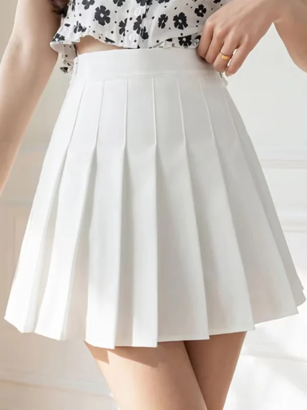2024 White Women Pleated Skirts Summer High Waist Zipper Girls Dancing JK Mini Skirts Black Fashion Student A Line Faldas - Image 2