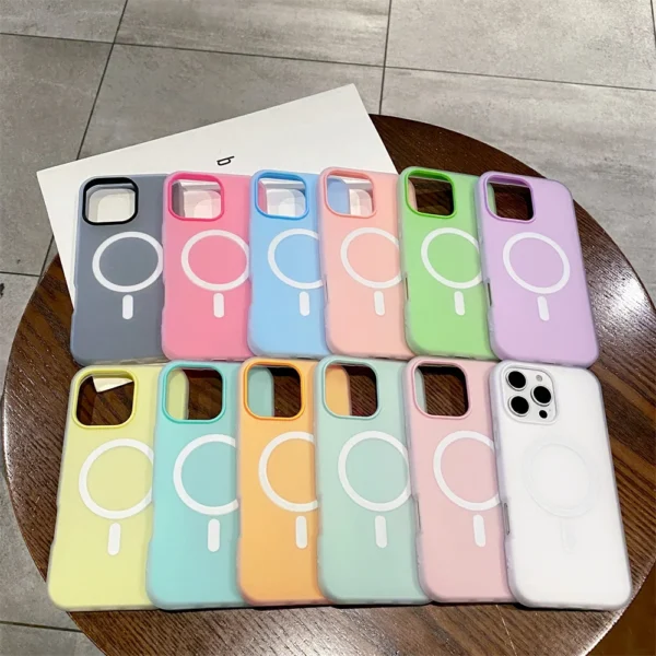 Luxury Candy Magsafe Wireless Charge Matte Case For iPhone 17Air 11 12 13 14 15 16 17 Pro Max Plus Magnetic Bumper Cases Cover - Image 6