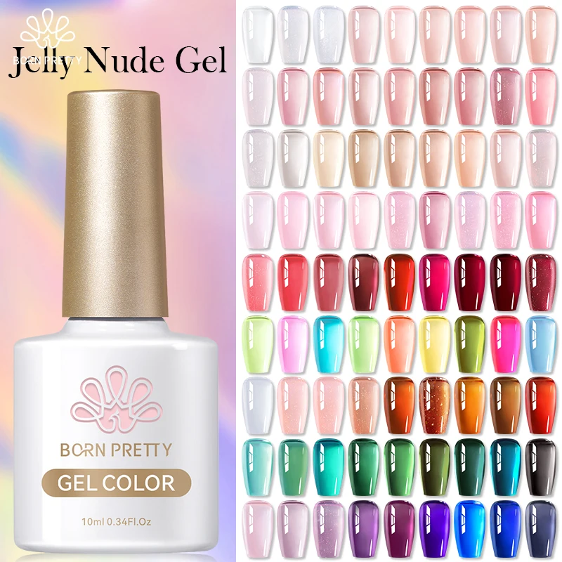 kf-S3e347c59286046d9b06ab0cf9c794aceA BORN PRETTY 10ml Jelly Nude Gel Nail Polish 50 Colors Semi Transparent Nail Art Nail Supplies Soak off UV LED Nails Gel Varnish - Image 1