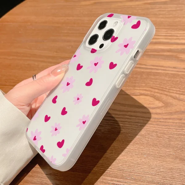 Cute Flower Love Heart Phone Case For iPhone 15 Case iPhone 13 16 12 14 11 17 Pro Max 13 Mini Shockproof Clear Cover Soft Funda - Image 6