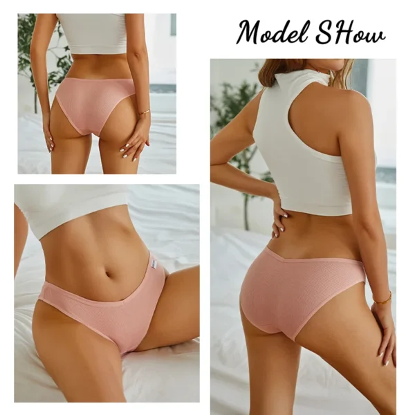 5PCS Women Cotton M-4XL Panties Briefs Female Sexy V Wasit Underwear Ladies Underpants Pantys Girls Plus Size Intimates Lingerie - Image 2