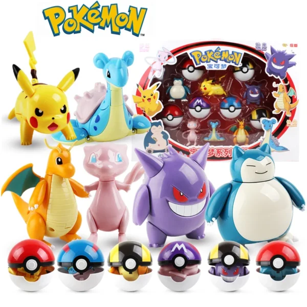 Pokemon Figures Pikachu Pocket Monster Charizard Poke Ball Gengar Dragonite Snorlax Action Figure Children's Toy Gifts - Image 6