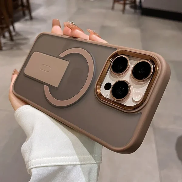 Luxury Magsafe Kickstand Stand Phone Case For iPhone 11 12 13 14 15 16 17 Pro Max Air Plus Magnetic Shockproof Bumper Cover - Image 3