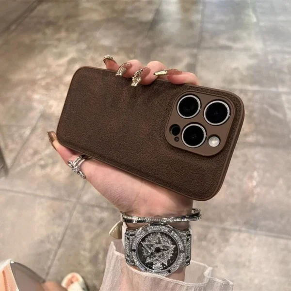 Luxury Leather Moon Pit Pattern Phone Case For iPhone 11 12 13 14 15 16 Pro Max Plus Shockproof Bumper Back Cases Cover - Image 5
