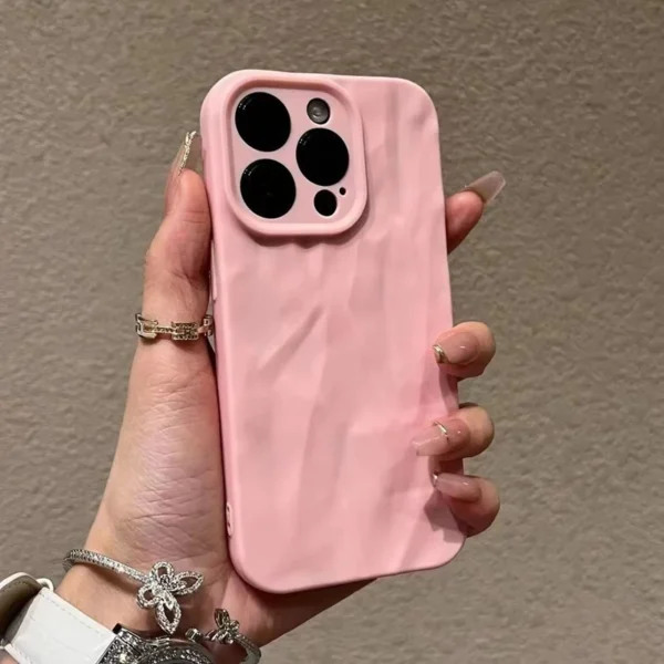 Soft Silicone Fold Pattern Matte Phone Case For iPhone 11 12 13 14 15 16 Pro Max Plus X Xs XR Max Bumper Back Cases Cover - Image 3