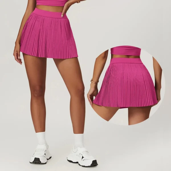 Women's fashion 2-in-1 golf tennis skirt pleated fitness suit with inner pocket, women's sexy style - Image 4