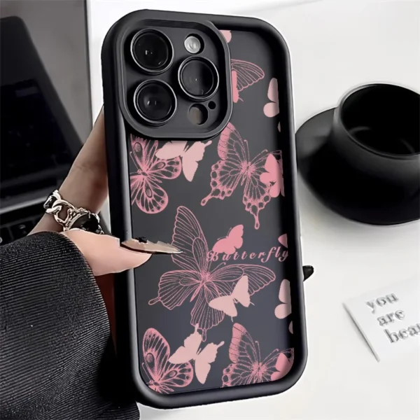 Black Butterfly Silicone Phone Case For iPhone 11 13 14 12 15 17 16 Pro Max XR XS X 7 8 Plus SE 2020 2022 Candy Color Soft Cover - Image 5