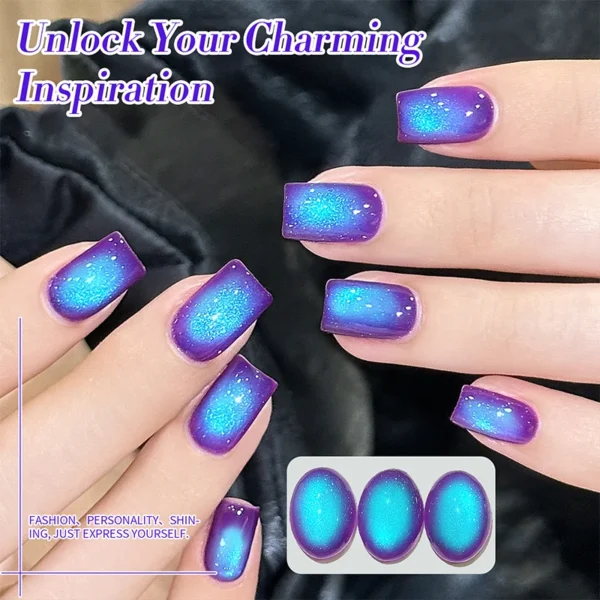 BORN PRETTY 10ml Blueberry Cat Magnetic Gel Nail Polish Summer Fruit Series Green Blue Purple Gel Nails Supplies Manicure - Image 3