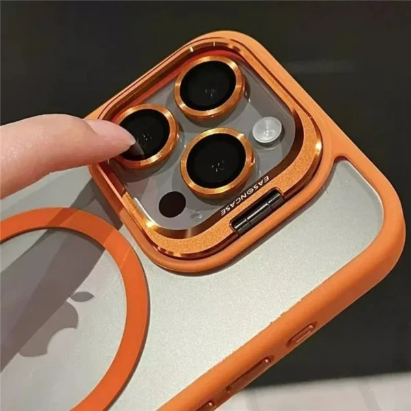 Luxury Magnetic Shockproof Phone Case For iPhone 11 12 13 14 15 16 Pro Max Plus Magsafe Glass Lens Stand Protection Back Cover - Image 5