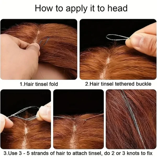 Synthetic Sparkle Hair Tinsel Multi-color Colors 36 Inch Glitter Fairy Hair Accessories Perfect For Women Daily Party - Image 5