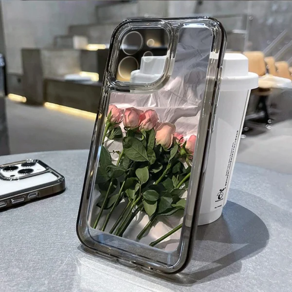 Rose Flower Phone Case For iPhone 16 Pro Case iPhone 17 11 13 15 12 14 Pro Max 16E XR XS 7 8 Plus SE Soft Shockproof Clear Cover - Image 2