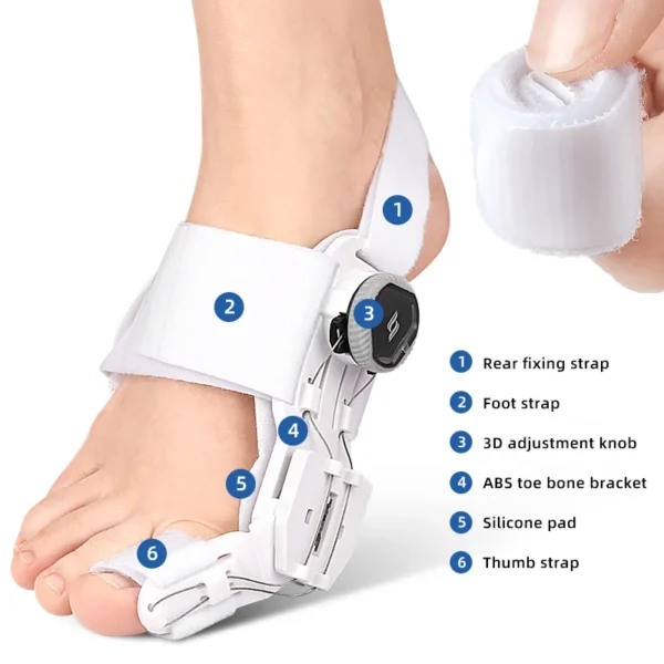 kf-S47d6013c94d748cc8b7079b0e22f5ee97 Bunion Corrector Unisex Foot Hallux Valgus Braces Rotatable Toe Separator Straightener Adjustable Pedicure Finger Toe Corrector - Image 1