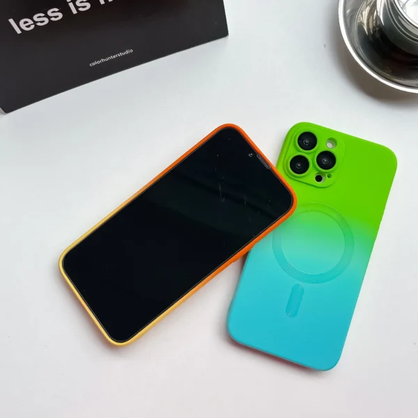 Luxury For Magsafe Gradient Silicone Multicolour Shockproof Case for iPhone 15 16 14 13 12 11 Pro Max E Wireless Charging Cover - Image 2