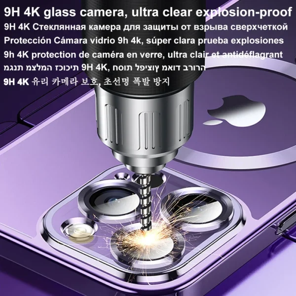 Magnetic Plating Case For iPhone 15 16 14 17 13 12 11 Pro Max Air Camera Lens Protector Glass For Magsafe Wireless Charger Cover - Image 4