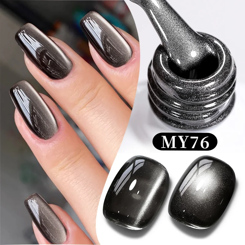 kf-S4964e7fa104d46808c4085e7f87d4705p BORN PRETTY 10ml Black Glass Cat Magnetic Gel Nail Polish Punk Style Nail Art Manicure Varnis Semi Permanent Gel for Winter Nail - Image 1