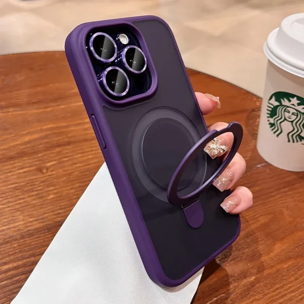 Luxury Magsafe Wireless Charging Case For iPhone 11 12 13 14 15 16 Pro Max Plus Magnetic Ring Bracket Camera Protection Cover - Image 3