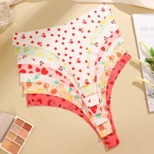 3PCS Ultra-thin Underwear For Women Sexy Graphic Print Seamless Thongs Female Stretch Leopard Intimate Comfort Lingerie S-XL - Image 3