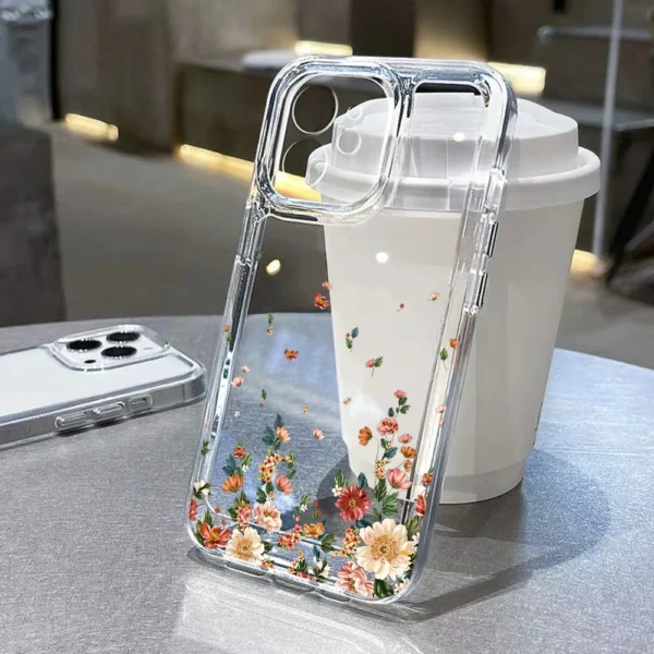 Soft Clear Phone Case For iPhone 11 Case iPhone 13 14 12 15 Pro Max XS Max XR X 7 8 Plus SE Shockproof Aesthetic Flower Cover - Image 5