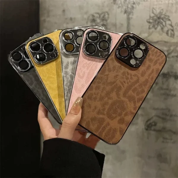 Luxury Leopard Print Phone Case For iPhone 11 12 13 14 15 16 17 Pro Max Plus Air Shockproof Bumber Cases Cover - Image 2