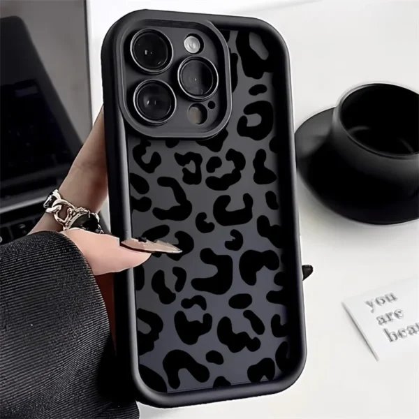 kf-S4d809fb851d74a4c8a4fe70c277413e7L INS Leopard Print Phone Case For iPhone 13 Case iPhone 11 15 14 12 17 16 Pro Max 16E XR XS X 7 8 SE Matte Silicone Soft Cover - Image 1