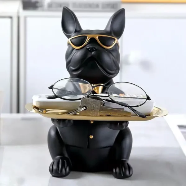 Multi Functional Bulldog Tray Animal Statue Creative Ornament Living Room Bedroom Miscellaneous Storage Home Decoration - Image 7