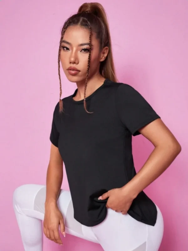 Yoga outfit women's summer sports T-shirt loose breathable quick drying top mesh back training fitness short sleeved - Image 3