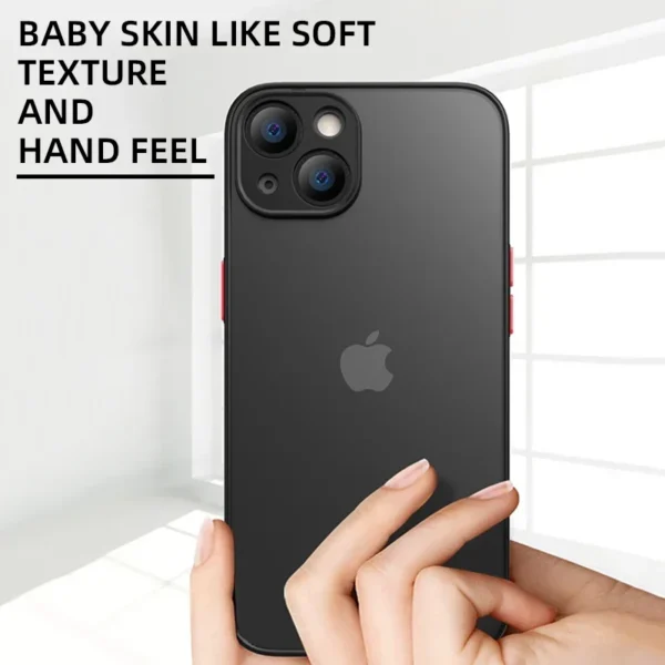Shockproof Thin Matte Case For iPhone 15 16 13 12 11 14 Pro Max Plus Mini XR XS X Silicone Bumper Clear Hard Cover Capa funda - Image 3