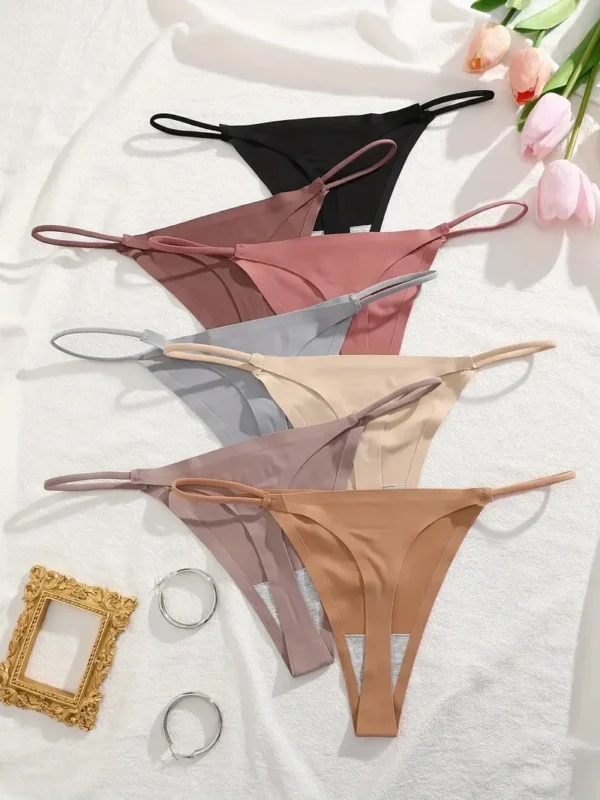 7Pcs/Set Women Seamless Thongs High Flexibility Panties Thin Strap Low WaistSexy Underwear Ladies T-back Comfortable Women - Image 2