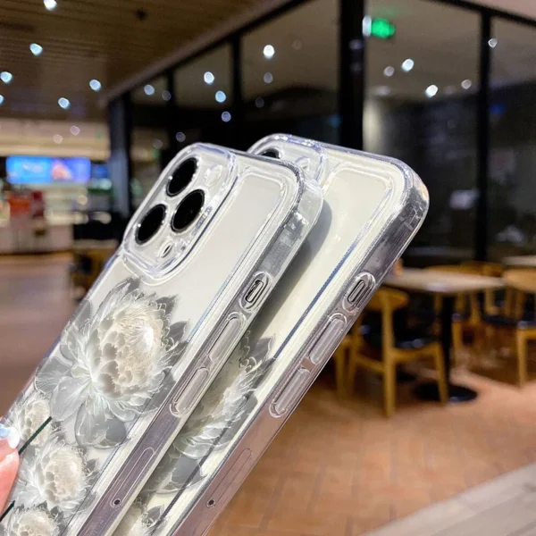 Lotus Flower Transparent Phone Case For iPhone 16 Pro Max Case iPhone 13 17 15 11 12 14 Pro Max XR 8 7 Plus SE Shockproof Cover - Image 6
