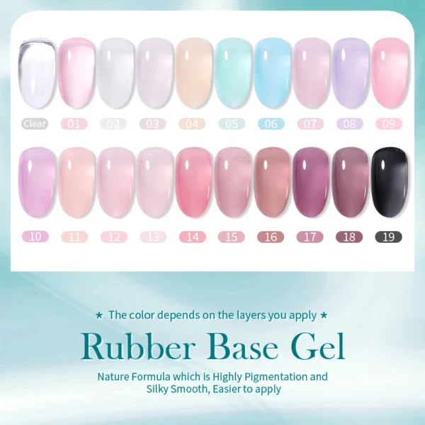BORN PRETTY Milky Jelly Rubber Base Gel for Gel Nail Polish 15ml Russian Self-leveling Nude Color Soak Off Semi Permanent UV Gel - Image 2