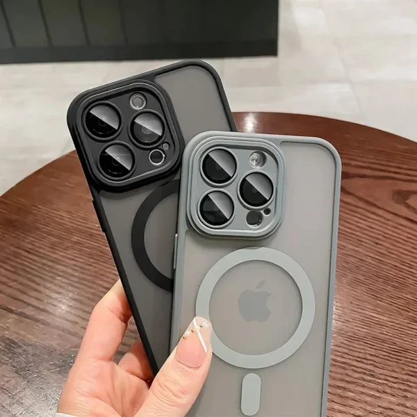 Luxury Matte Magsafe Phone Case For iPhone 11 12 13 14 15 16 17 Pro Max Plus Air Transparent Magnetic Shockproof Bumper Cover - Image 4