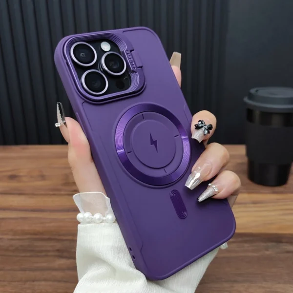 Soft Wireless Charging Kickstand Stand Magsafe Phone Case For iPhone 11 12 13 14 15 16 Pro Max Plus Magnetic Bumper Cases Cover - Image 3
