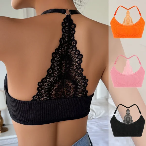 kf-S54ad7e51224d48c293472bdd74000d1bn Sexy Women Underwear Backless Ribbed Bras Female Brassiere Breathable Camisole New Fashion Lingerie Solid Wireless Ladies Bras - Image 1