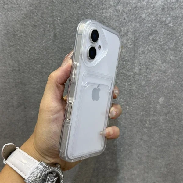 Luxury Card Bag Transparent Phone Case For iPhone 11 12 13 14 15 16 Pro Max Plus X Xs XR Clear Shockproof Bumber Cover - Image 5