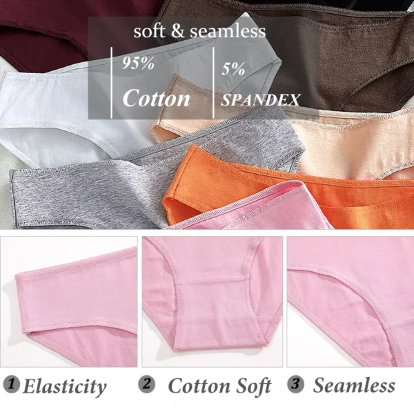 3Pcs Women's Cotton Briefs Seamless Underwear Women Panties Sexy Breathable Briefs Female Stretch Ladies Soft Lingerie - Image 4