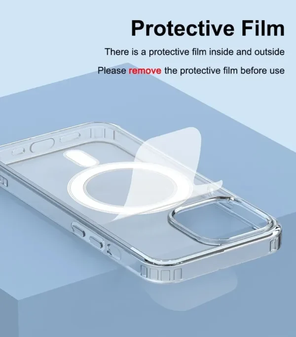 Clear Magnetic Circle Magsafing Case For iPhone 16 15 14 13 12 11 Pro Max XS XR 7 8 Plus Phone Magnetic for Macsafe Cases Cover - Image 6