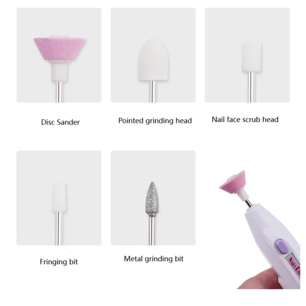 Nail Polisher MINI Electric Nail Drill Kit Manicure Pedicure Grinding Polishing Nail Art Sanding File Pen Tools Machine - Image 4