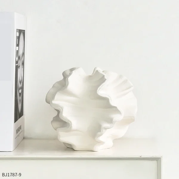 Minimalist Mirage Vase Ornament Ceramic Coral Vase Nordic Art Beige Living Room Desktop Center Decoration - Image 1