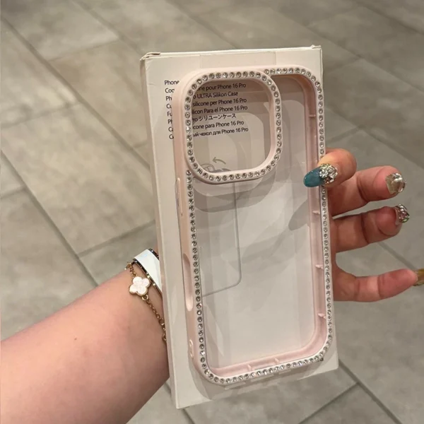 Luxury Transparent Diamond Jewelled Phone Case For iPhone 11 12 13 14 15 16 17 Pro Max Plus Air Glitter Bumper Back Cases Cover - Image 4