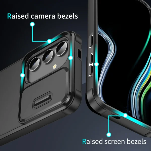 Luxury Fashion Shockproof Armor Phone Case for Samsung Galaxy S25 S24 Ultra S23 FE S21 FE S20 Slide Camera Protection Back Cover - Image 3