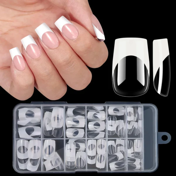 120pcs/Boxed Acrylic French False Nails Multicolor Square Almond Nail Tips Full Cover Removable Mixed Size Press On Nails - Image 6