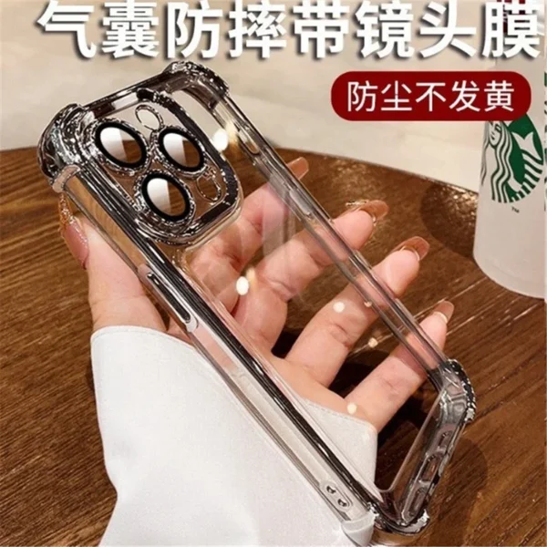 Luxury Electroplate Transparent Phone Case For iPhone 11 12 13 14 15 16 Pro Max Plus Clear Bumper Shockproof Protection Cover - Image 6