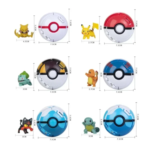 Pokeball Pokemon Figurine Elf Ball Anime Figure Cartoons Pikachu Charizard Pocket Monster Pet Anime Action Model Toy Kids Gifts - Image 5