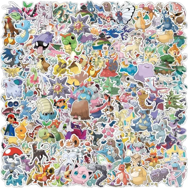 100/200Pcs Cute Pikachu Pokemon Stickers Kawaii Laptop Phone Stickers Kid Gift Suitcase Skateboard Guitar Cartoon Toys - Image 2