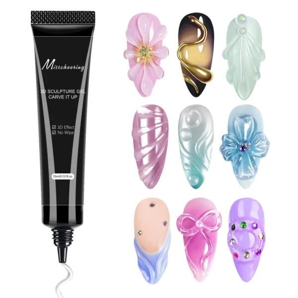 3D Gel Nail Art Modeling Gel Suitable for Nail Design DIY Nail Art for Painting&Molding&Sculpting And Halloween Decoration - Image 1