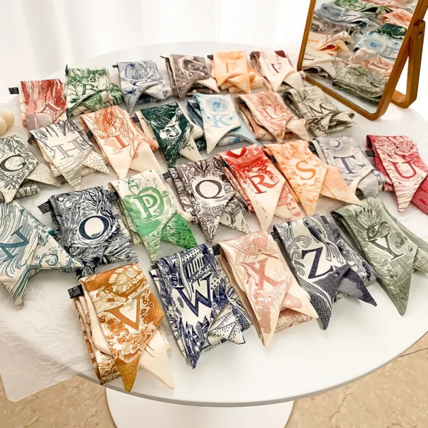 Fashion Skinny Silk Scarf for Women Letter Hair Ribbons Headbands Bandana Female Bag Wrist Wrap Neckerchief Foulard Neck Ties - Image 7