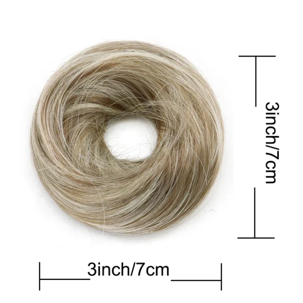 Elegant Synthetic Hair Bun for Women Soft Comfortable Chignon Style Elastic Rubber Band Scrunchy Updo Hairpiece - Image 2